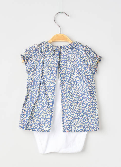 Blouse coupe évasée manches courtes bleu ABSORBA fille