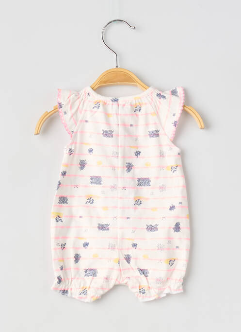 Combishort fermeture pressionnée sans manche blanc 3 POMMES fille