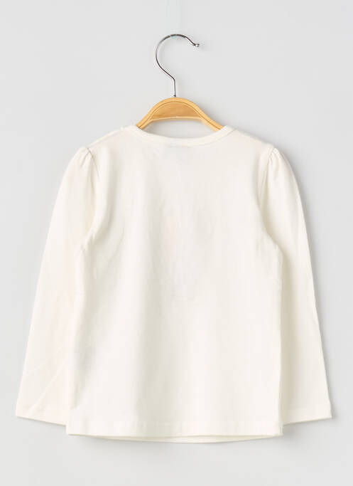 T-shirt coupe droite manches longues blanc 3 POMMES fille