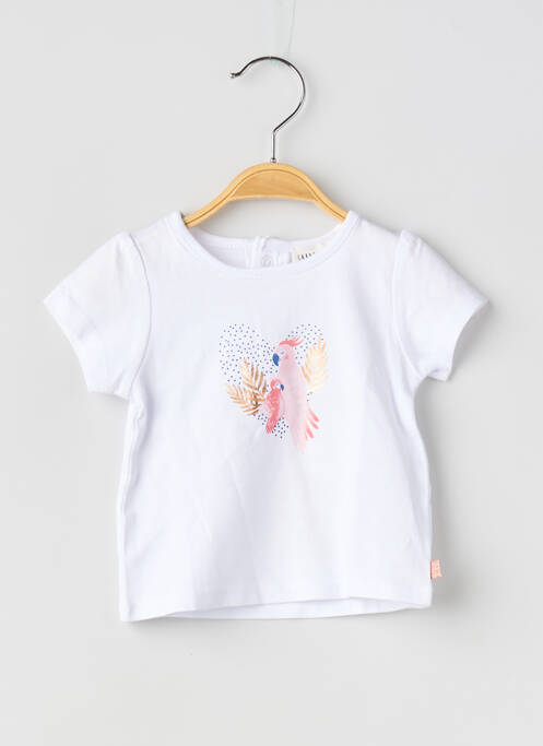 T-shirt coupe droite manches courtes blanc CARREMENT BEAU fille
