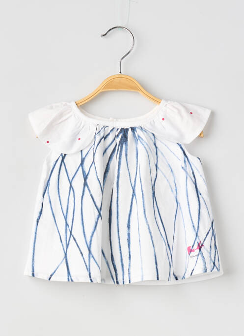Top imprimé fantaisie sans manche blanc CATIMINI fille