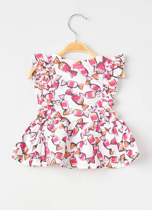 Robe mi-longue doublure manches courtes rose CATIMINI fille