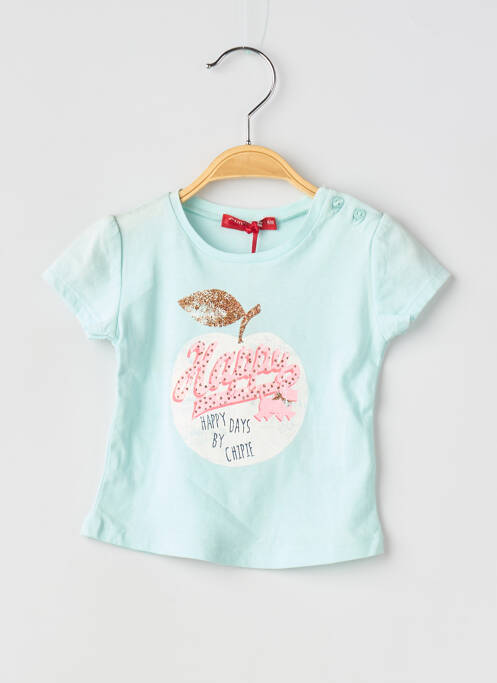 Top coupe droite manches courtes bleu CHIPIE fille
