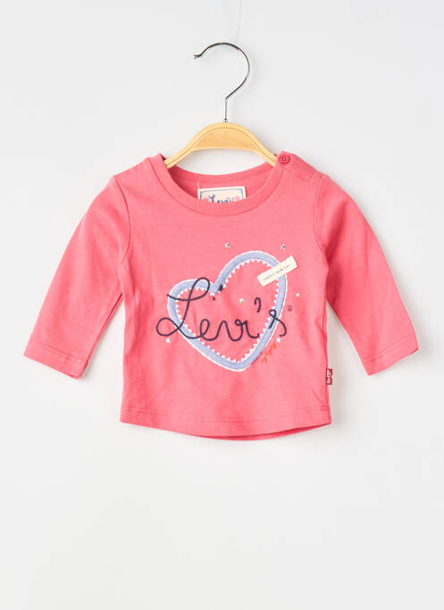 Top coupe droite manches longues rose LEVIS fille