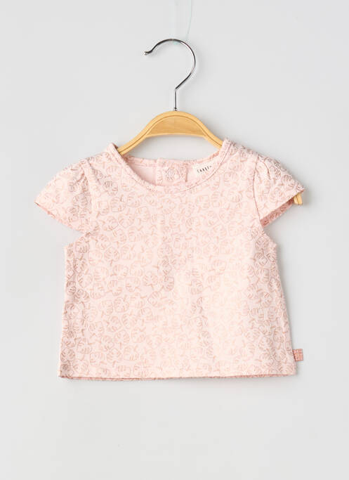 Top imprimé fantaisie manches courtes rose CARREMENT BEAU fille