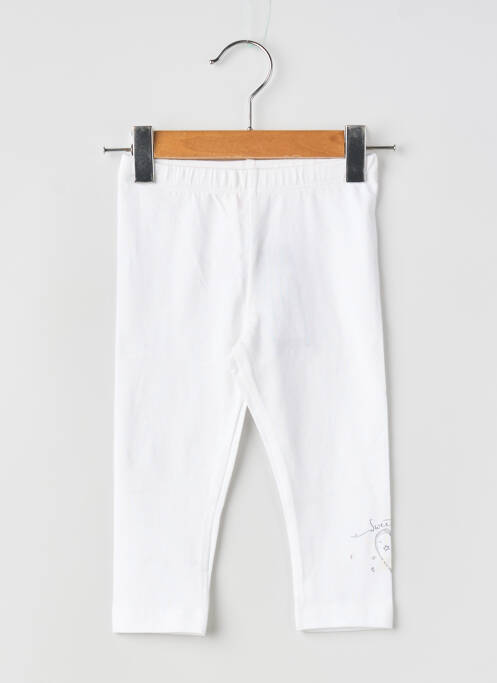 Legging sérigraphie taille élastique blanc 3 POMMES fille