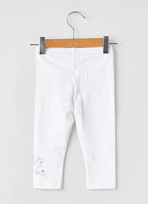 Legging sérigraphie taille élastique blanc 3 POMMES fille