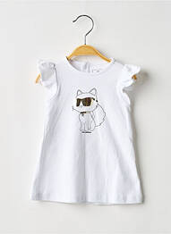 Robe courte manches courtes manches courtes blanc KARL LAGERFELD fille