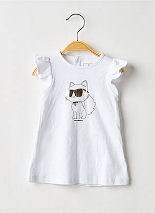 Robe courte manches courtes manches courtes blanc KARL LAGERFELD fille