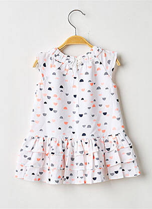 Robe mi-longue sans manche sans manche blanc 3 POMMES fille