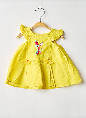 Robe mi-longue manches courtes manches courtes jaune CATIMINI fille