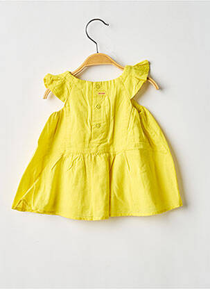 Robe mi-longue manches courtes manches courtes jaune CATIMINI fille