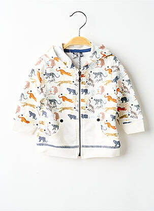 Veste casual col rond blanc 3 POMMES garcon