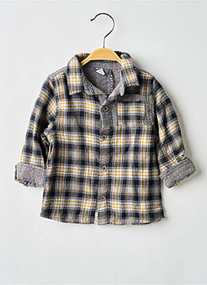 Chemise manches longues poignets boutonnés bleu 3 POMMES garçon