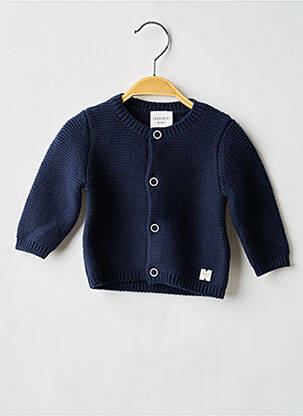 Gilet manches longues col rond bleu CARREMENT BEAU garçon