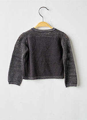 Gilet manches longues coupe droite gris 3 POMMES fille