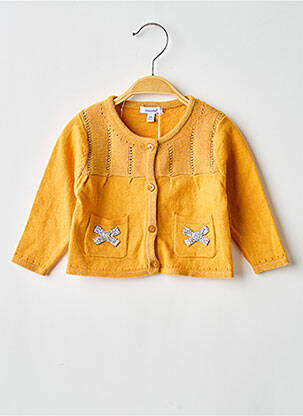 Gilet manches longues coupe droite jaune ABSORBA fille