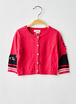 Gilet manches longues coupe droite rose CATIMINI fille