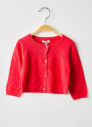 Gilet manches longues coupe droite rouge ABSORBA fille
