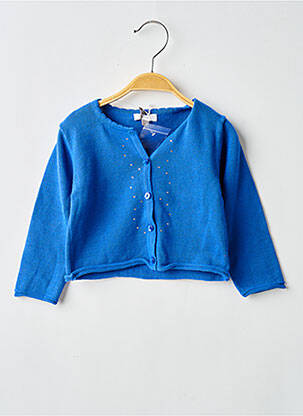 Gilet manches longues coupe droite bleu ABSORBA fille