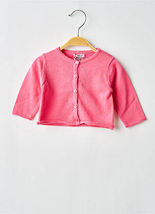 Gilet manches longues coupe droite rose ABSORBA fille