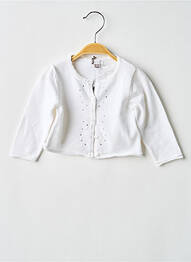 Gilet manches longues coupe droite blanc ABSORBA fille