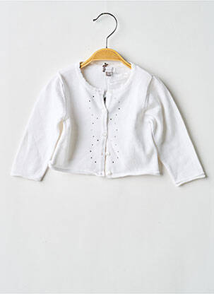 Gilet manches longues coupe droite blanc ABSORBA fille