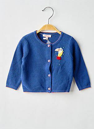 Gilet manches longues coupe droite bleu CATIMINI fille
