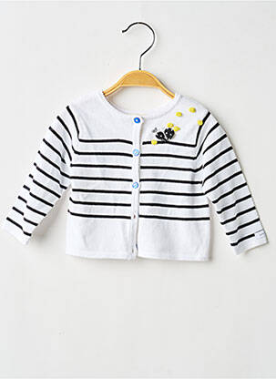 Gilet manches longues coupe droite blanc CATIMINI fille