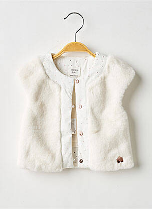 Veste casual col rond beige CARREMENT BEAU fille
