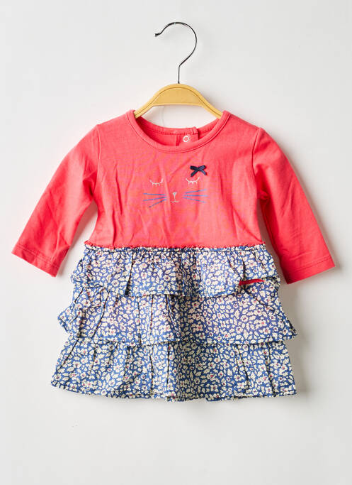 Robe mi-longue col rond manches longues rose ABSORBA fille