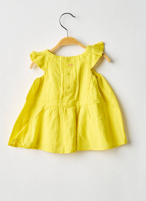 Robe mi-longue manches courtes manches courtes jaune CATIMINI fille