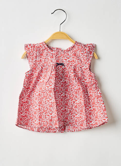 Blouse imprimé fleurs manches courtes rouge ABSORBA fille