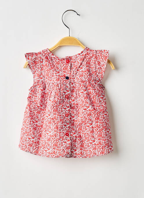 Blouse imprimé fleurs manches courtes rouge ABSORBA fille