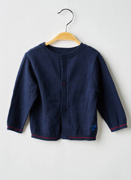 Gilet manches longues col rond bleu ABSORBA garcon