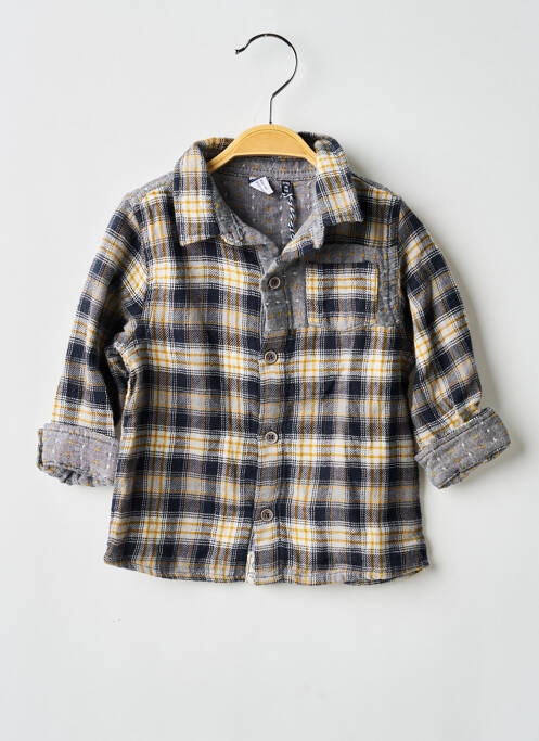 Chemise manches longues poignets boutonnés bleu 3 POMMES garcon