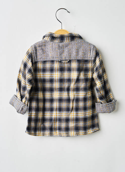 Chemise manches longues poignets boutonnés bleu 3 POMMES garcon
