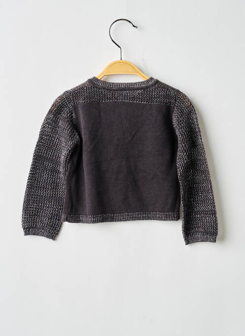 Gilet manches longues coupe droite gris 3 POMMES fille