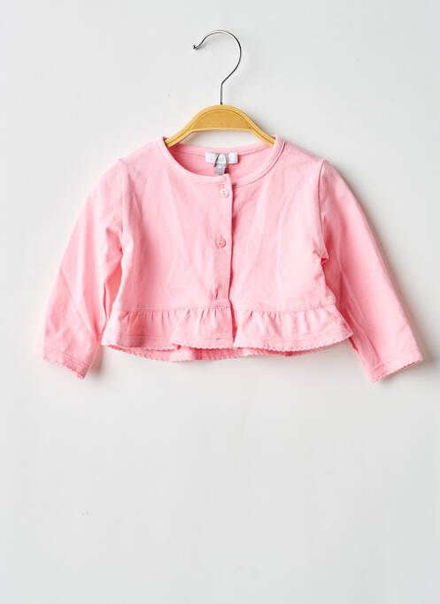 Gilet manches longues col rond rose ABSORBA fille
