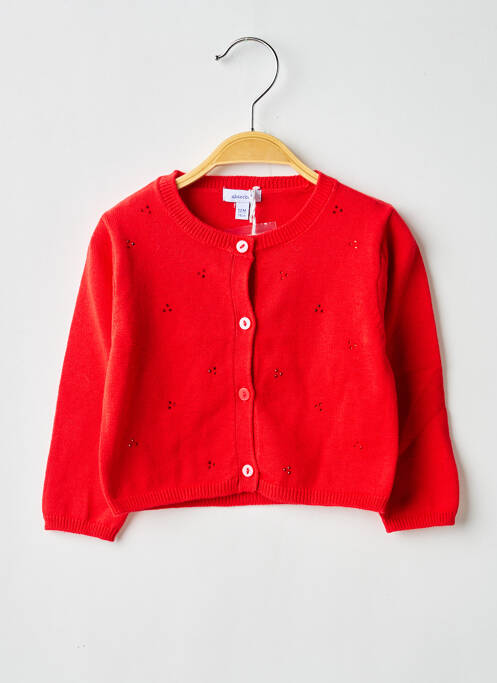 Gilet manches longues resserrée sur le bas rouge ABSORBA fille
