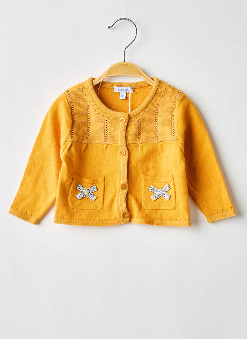Gilet manches longues coupe droite jaune ABSORBA fille