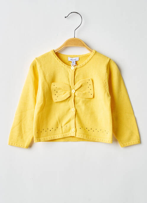 Gilet manches longues coupe droite jaune ABSORBA fille