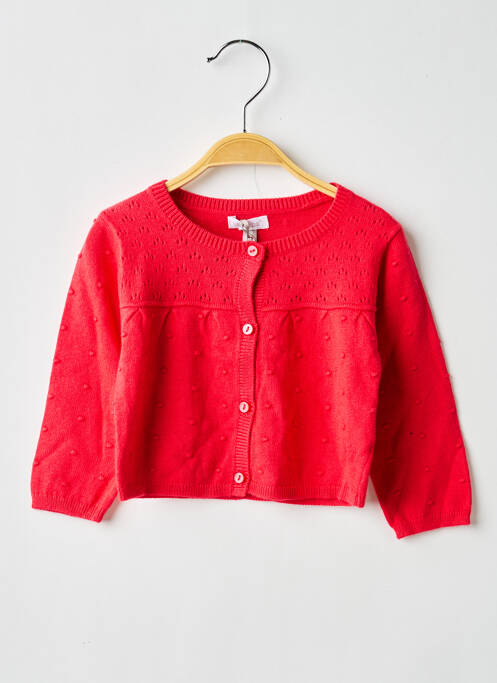 Gilet manches longues coupe droite rouge ABSORBA fille