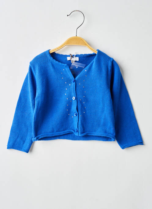 Gilet manches longues coupe droite bleu ABSORBA fille