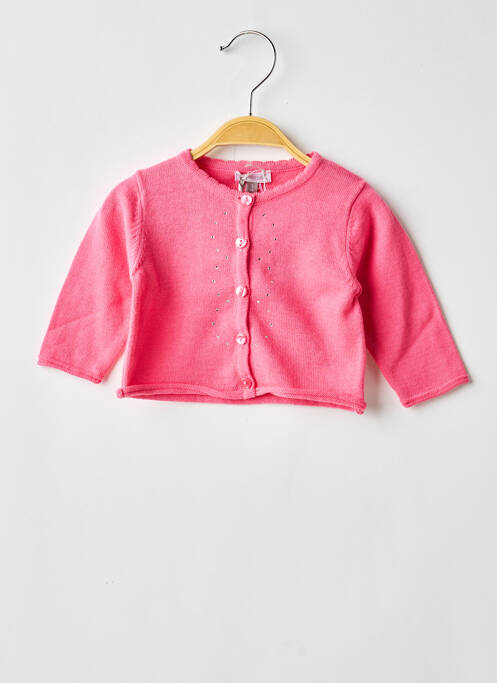 Gilet manches longues coupe droite rose ABSORBA fille