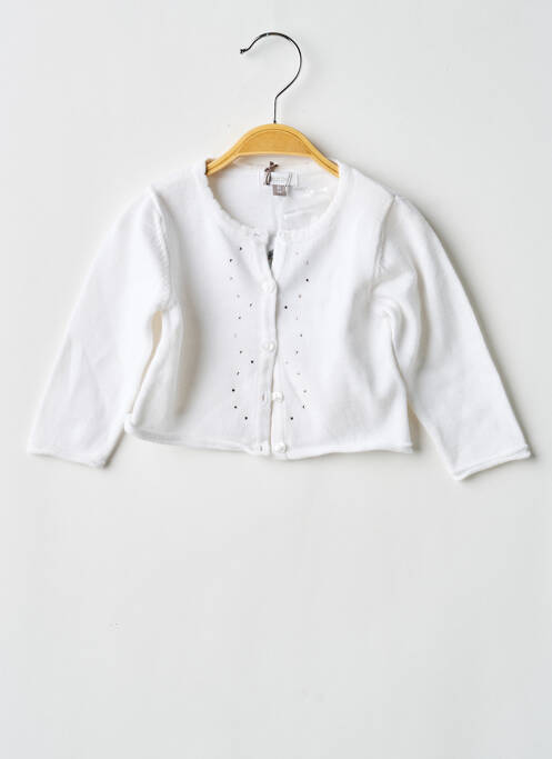 Gilet manches longues coupe droite blanc ABSORBA fille