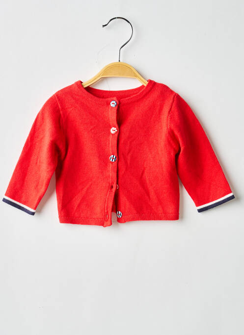 Gilet manches longues coupe droite rouge ABSORBA fille