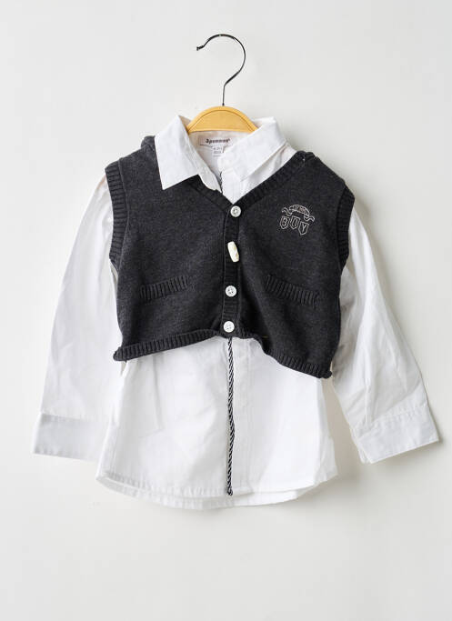 Chemise manches longues blanc 3 POMMES garçon