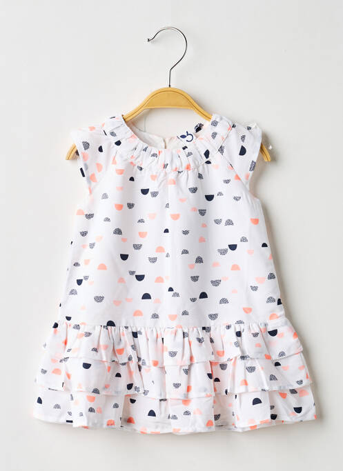 Robe mi-longue blanc 3 POMMES fille