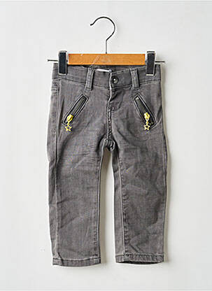 Jeans coupe droite stretch gris 3 POMMES garçon